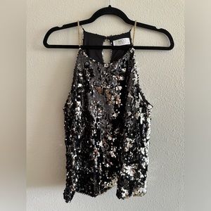 MOD on Trend silver sequin halter top sparkle top size medium